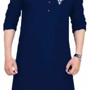 Golden Badge Blue Soft fabric kurta
